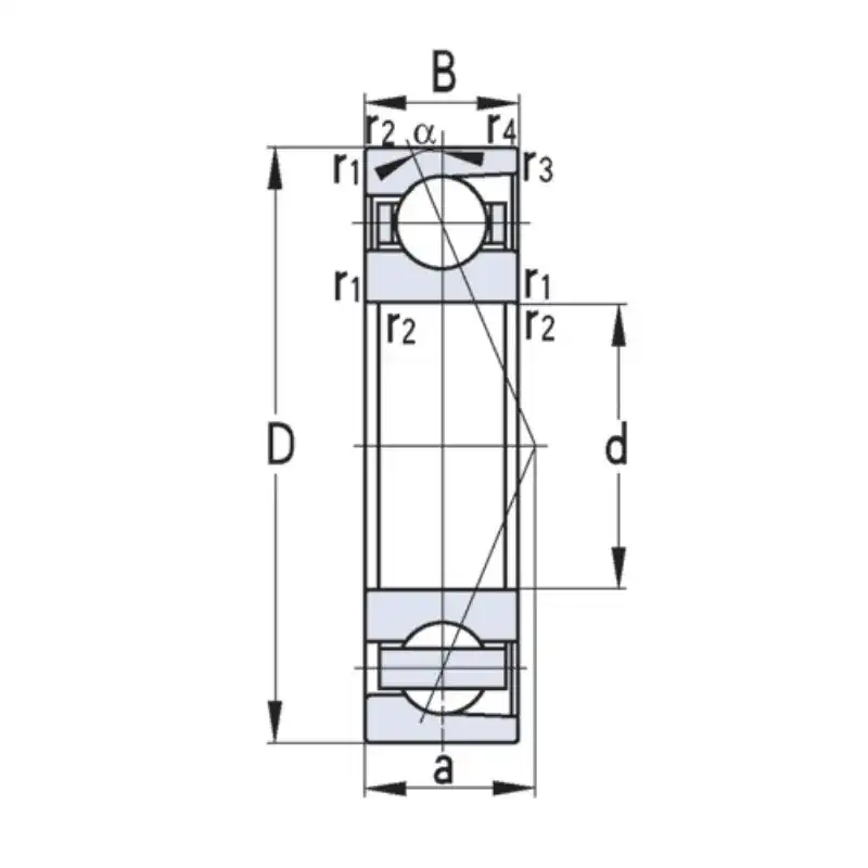 Single-row angular contact ball bearings结构图